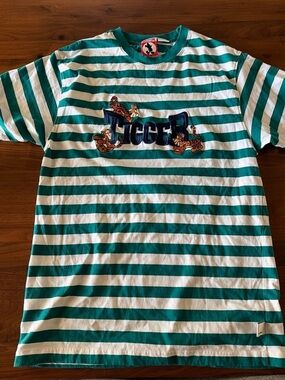 Vintage 90s Style Mickey Inc Striped Tigger Embroidered T-Shirt WDW Walt Disney